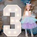 3FT Marquee Light Up Numbers, Giant Marquee Numbers, Pre-Cut DIY Foam Board Number 3 for 3rd 13th 30th Birthday Party Decorations, Anniversary Party Decor