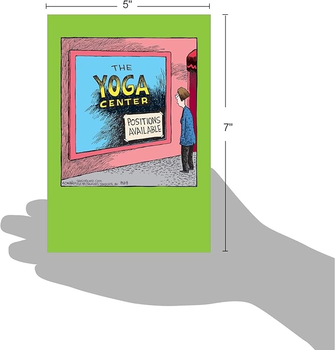NobleWorks - 1 Humor Birthday Card with Envelope - Funny Cartoons for Birthday Greetings, Celebration Notecard - Yoga Center C6363BDG