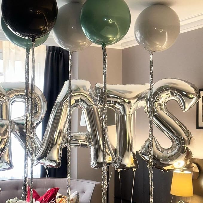 Silver Letter T Balloons 40 inch Large Alphabet T Balloons Silver Helium Foil Letter Balloon Banner for Birthday Party Anniversary Wedding Decoration
