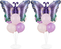 Butterfly Party Balloons Stand Kit 2 Sets With 2 Purple Gradient Butterflies Foil Balloons Centerpieces for Tables Butterfly Themed Party Balloon for Baby Shower Butterflies Theme Birthday Decorations