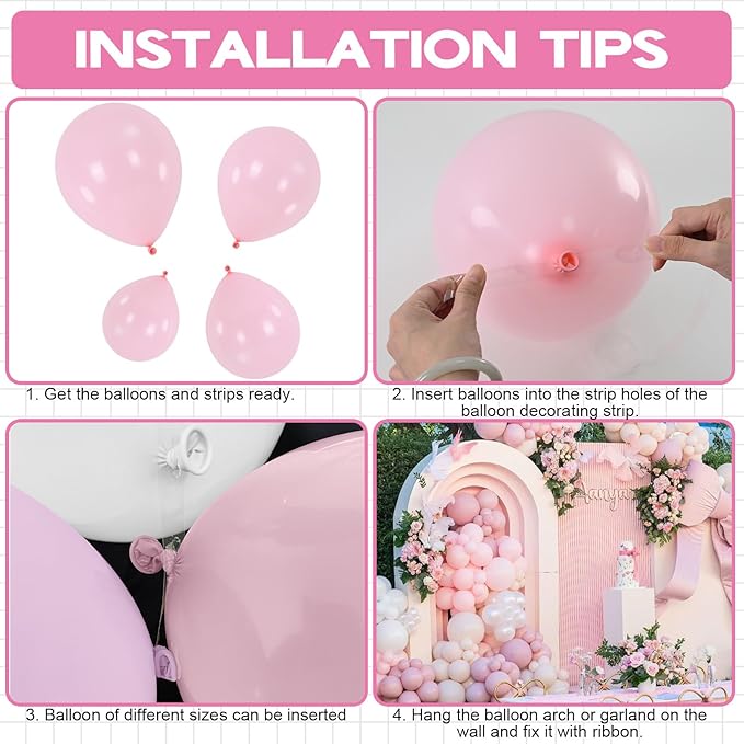 Light Pink Balloons Arch Baby Pale Pink Balloons Garland 103pcs Pastel Balloon Different Sizes Helium Latex Round Balloon Boho Girls Birthday Party Decoration Bridal Baby Shower Wedding