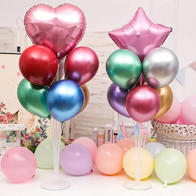 6 Sets Balloon Stand Kits, Balloon Sticks Holders with Base for Table Graduation Birthday Baby Shower Gender Reveal Party Decorations