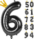 Black 6 Balloon, 40 Inch Number Balloon, wednesday Party Decorations, Black Party Supplies 6th Balloons for Birthday, 6 Birthday Balloon, Number 6 Balloon.