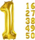 40 Inch Number Balloons 1 Gold Big Giant Jumbo Number Foil Mylar Balloons for 1th Birthday Party Supplies Anniversary Events Decorations (Gold-1)
