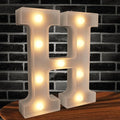 Light Up Marquee Letters - 26 Alphabet Battery Powered LED Lights, Night Light White Plastic for Engagement Party Wedding Baby Shower Birthday (Letter H)
