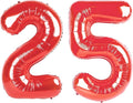 Red 40 Inch Large Number 25 52 Birthday Balloon, 25 52 Birthday Decorations, Foil 25 52 Mylar Helium Numbers Balloons Girl Boy Anniversary Party Supplies