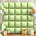 25Pcs Olive Green Square Foil Balloons Wall Backdrop, Double Sided Metallic Foil Balloons Tunnel Arch Garland Kit for Photo Booth Birthday Wedding Graduation Halloween Party Decorations