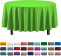 Exquisite Party Solids 6-Pack Premium Plastic Tablecloth 84in. Round Plastic Table Cover - Lime Green