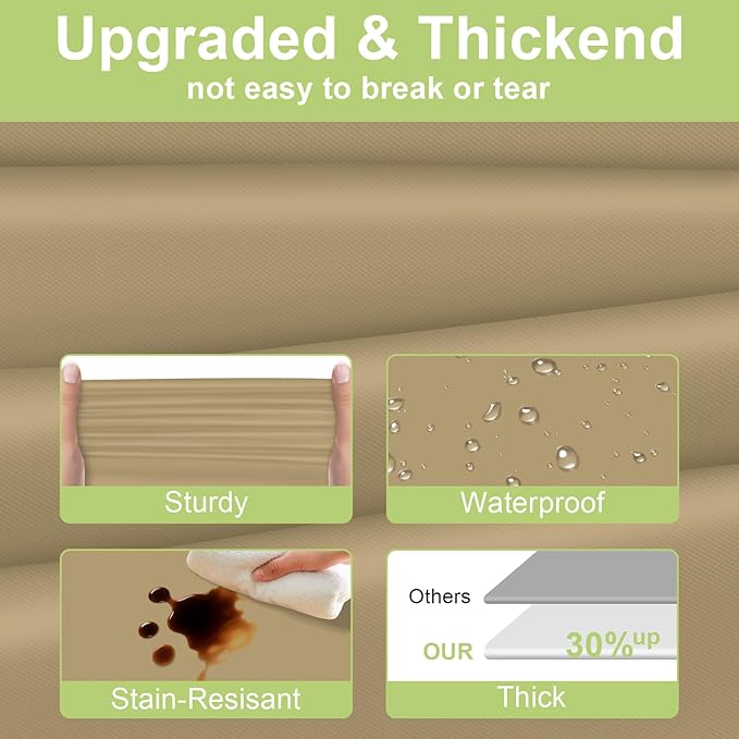 QIKSION Gold Plastic Table Cloth Disposable 12 Pack, 54 x 108 Inch Tablecloths for Graduation, Thanksgiving, Christmas Decorations, Rectangle Table Cover