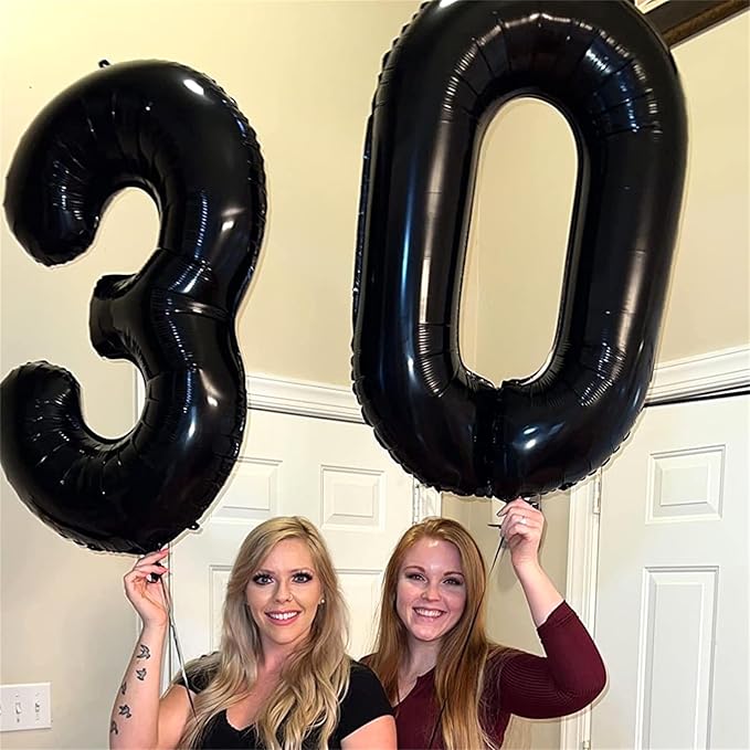 Black Number 10 Balloons for 10th Birthday Decorations, 40 Inch Black Helium Mylar Foil Number 1 & 0 Balloons for Girls Boys, 10th Birthday Balloons for Women Men Anniversary Party Supplies