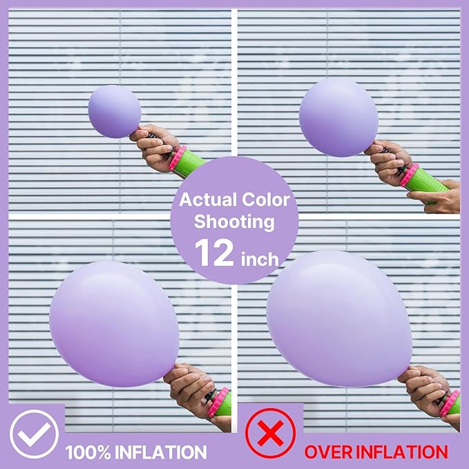 PartyWoo Lavender Balloons 152pcs Different Sizes Pack of 18 12 10 5 Inch Light Pastel Purple Lilac Balloon Arch Kit for Baby Shower Bachelorette Fairy Birthday Princess Party Decorations Purple-Q10