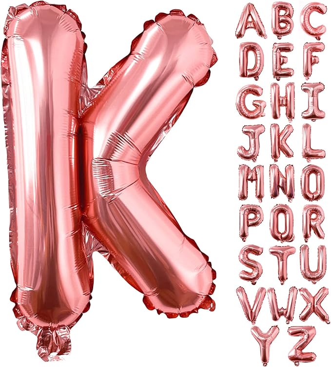 Lovoir 40 Inch Large Rose Gold Letter K Balloons Big Size Jumbo Mylar Foil Helium Balloon for Birthday Party Celebration Decorations Alphabet Rose Gold K