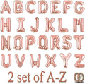 52pcs Letter Balloons Rose Gold Balloon, Custom Alphabet Balloons Party Supplies, Personalized Phrase Word Name Banner,16 Inch Alphabet A-Z Decor
