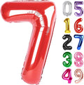 Red Number 7 Balloon 40 Inch, 7th Birthday Party Decorations for Children, Giant 7 Foil Balloon for Party Supplies