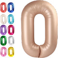 Light Brown 40 Inch 0 Number Balloons, 0 Decorations for 10 20 30 40 50 60 70 80 90 100 Birthday, 2026 Light Brown Foil Giant Birthday Graduations Anniversary Party Balloon