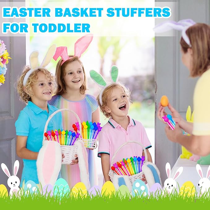 64 Pack Easter Party Favor Supplies for Kids Bulk, Mini Bubbles Easter Basket Stuffers for Toddlers Boys Girls, Small Non Candy Spring Treats Goodie Bag Fillers Outdoor Toys Gifts Game Prize Ideal