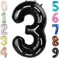 Numbers Balloon 3, 40 Inch Large Line Black Balloon for Three Year Old Birthday Decor, 3 13 30 31 Birthday Party Decorations for Wedding Supplies