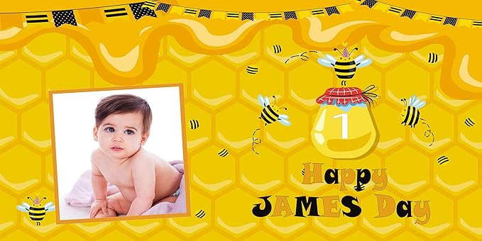 Happy Birthday Custom Vinyl Banner with Your Photos, Personalized Birthday Banner Sign for Children Newborn Baby Kids Celebration Backdrops Party Supplies Favors Props (Style-45, 6ft x 3ft)