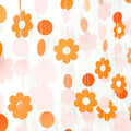 Fall-Boho Pink-Orange Thanksgiving Party-Decorations Garland - 64Ft Autumn Harvest Friendsgiving Paper Streamers Banner,Birthday Bridal Wedding Engagement Bachelorette Decor Ouruola
