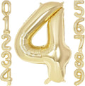 Light Gold Number 4 Balloon 40 Inch, Big Large Foil Helium White Gold Number Balloons, Giant Mylar Number 4 Balloons for 4 Year Old Birthday Party Decorations Supplies Anniversary