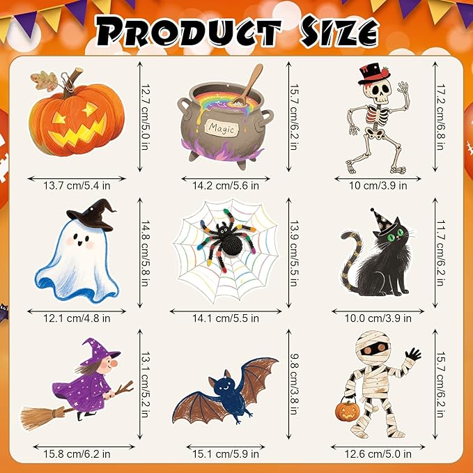 Halloween Hanging Swirls, 48Pcs Halloween Ceiling Hanging Decorations Ghost Pumpkin Witches Swirls Streamers for Indoor Outdoor Party Supplies