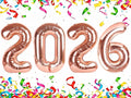 Rose Gold 40 Inch 2026 Balloon Numbers, 2026 Number Balloons Decorations for New Years Eve Party, Foil Giant Decorations for Nye Decor Party Graduations Supplies
