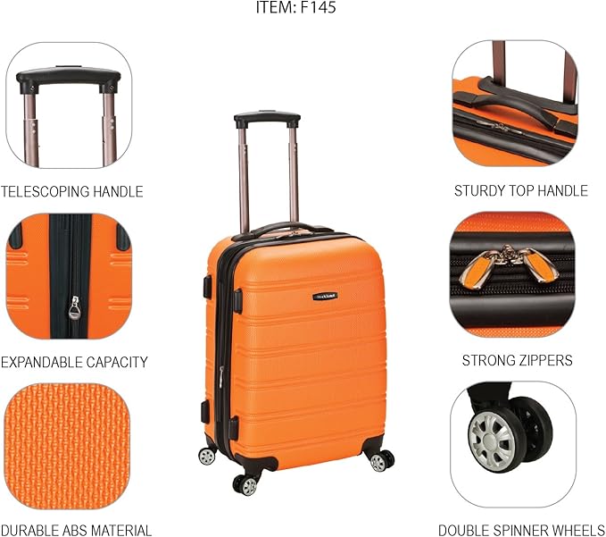 Rockland Melbourne Hardside Expandable Spinner Wheel Luggage, Carry-On 20", Mint