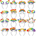 Blosssound 16 Pieces Rainbow Headbands Wild West Cowboy Party Favors Decorations for Western Birthday Party Supplies Accessories