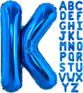 40 Inch Blue Letter K Balloons Alphabet K Letter Balloons Foil Mylar Big Letter Balloons for Birthday Party Anniversary New Year Graduation Wedding Decorations