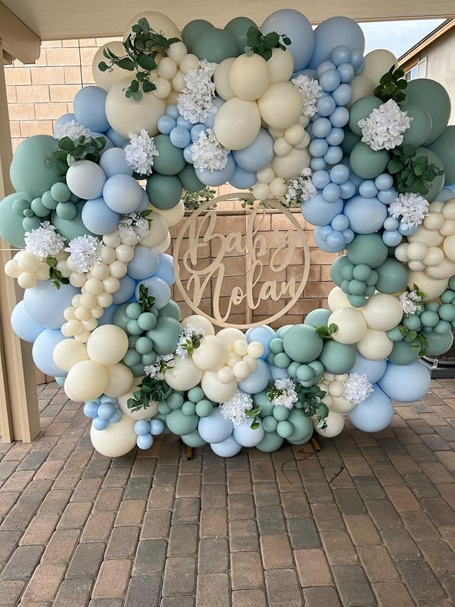 Pale Dusty Green Balloons 5inch Small Olive Sage Green Balloon 60pcs Mini Round Retro Haze Fog Latex Balloons for Arch Garland Light Green Balloon for Birthday Party Decoration Jungle Safari