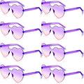 Frienda 8 Pairs Heart Shaped Sunglasses for Women Rimless Heart Glasses Candy Color Sunglasses for Party Favor