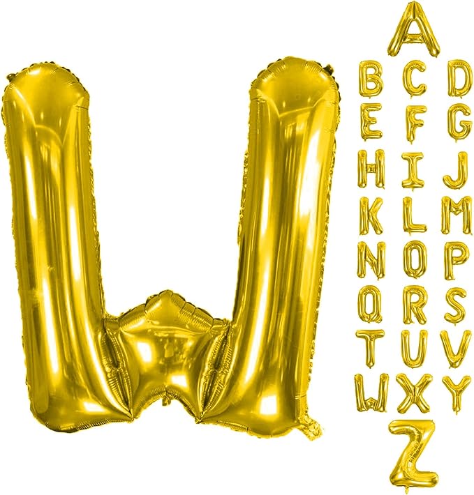 Letter Balloons 40Inch Large Giant big Foil Mylar Gold Balloons W for Birthday Party Decorations