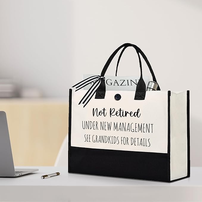 Afterprints Retirement Gift for Woman, Funny Retirement Canvas Tote Bag, Retirement Gifts for Women 2026, Retirement Gifts for Coworker, Grandma, Mom, Friend, Teacher, Nurse, Doctor