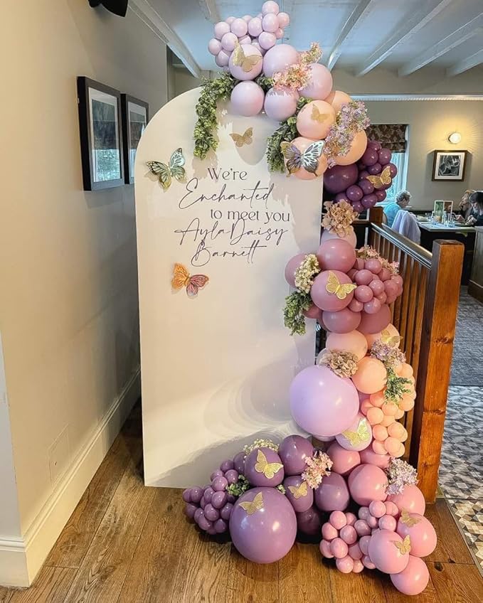 Pink and Purple Balloon Arch Kit 143pcs Dusty Purple Lavender Pastel Macaron Pink Balloons for Girls Birthday Baby Shower Wedding Shower Decorations