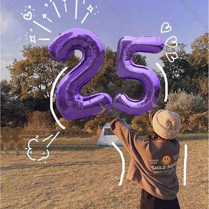 40 Inch Purple Number 15 Digital Balloon,Jumbo Mylar Foil Helium Balloon for 15 Balloons for Birthday Party,Wedding Anniversary Party Decorations