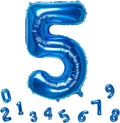 32 Inch Blue Number 5 Balloons Foil Ballon Digital Birthday Party Decoration Supplies (Blue Number 5 Balloon)