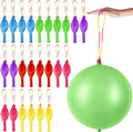 24 Pcs Multicolor Punch Balloons Bounce with Rubber Band Handle Heavy Duty for Birthday party favors, Kid (Multicolor)