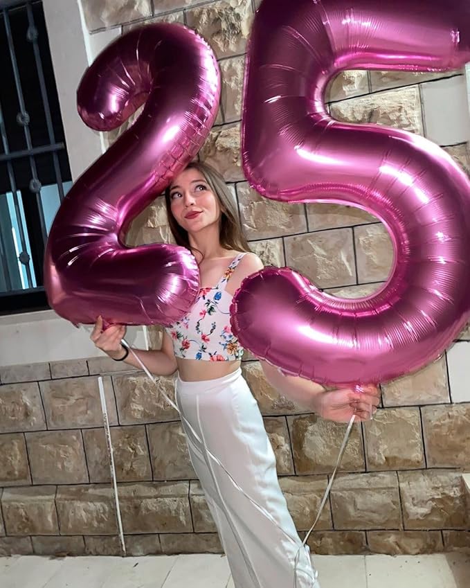 Pink Number 2 Balloon 40 Inch, 2 Balloon Number, 2nd Birthday Decorations for Baby Girls Boys Toddlers