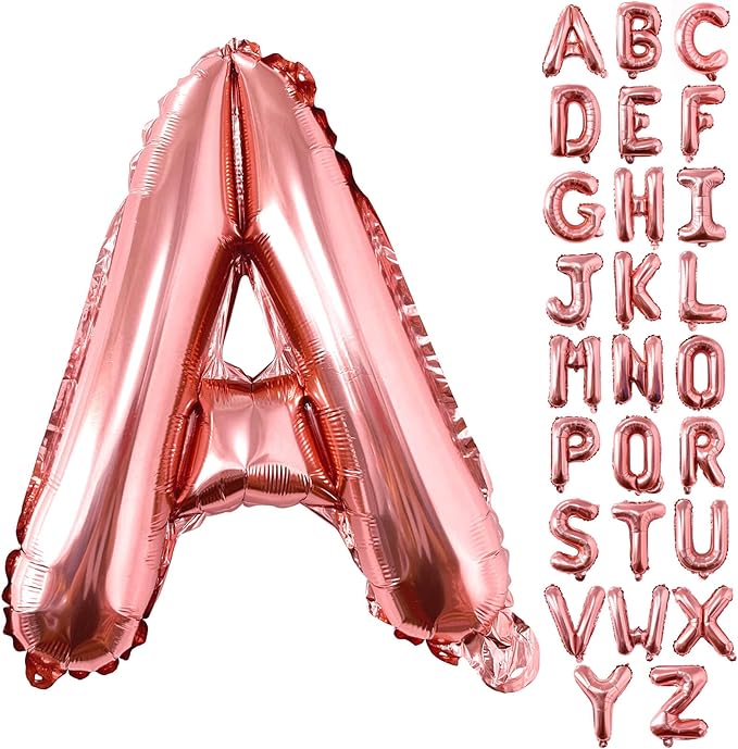 Lovoir 40 Inch Large Rose Gold Letter A Balloons Big Size Jumbo Mylar Foil Helium Balloon for Birthday Party Celebration Decorations Alphabet Rose Gold A