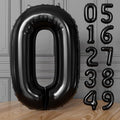 Black Number 0 Balloons - 40 Inch Number Balloons Big Black Foil Balloon, Mylar Balloon for Men Women Boys Girls Birthday Baby Shower Party Decorations