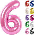 Pink Number 6 Balloon 40 Inch, 6 Balloon Number, 6th Birthday Decorations, Pink Party Supplies for Boys Girls