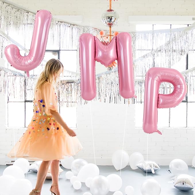 TONIFUL 40 Inch Large Pink Letter P Balloons Giant Foil Mylar Alphabet Balloon for Birthday Party Anniversary Baby Shower Wedding Supplies Decorations