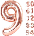 Rose Gold 9 Balloon, Number Balloons 40 Inch, 9th Giant Birthday Decorations for Boys Girls, 19th 29th Party Decorations Supplies, Number 9 Balloon
