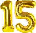 40 Inch Gold Balloon Number 15 Balloon,Jumbo Mylar Foil Helium Balloon for 15 Birthday Digital Balloons for Birthday Party,Wedding Anniversary Party Decorations