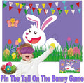 Funnlot Easter Games for Kids Pin The Tail on The Bunny with 24 Stickers Easter Party Games Easter Rabbit Game for Easter Party Decorations Easter Egg Hunt Activities