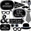 Big Dot of Happiness Wedding Anniversary - Photo Booth Props Kit 20 Count