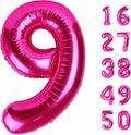 Rose Red Number 9 Balloon 40 Inch,Jumbo Giant Mylar Hot Pink Number 9,Big Large Foil Helium Number Balloons, Digital 9 Helium Balloons for Girls 19 29 Birthday Graduation Princess Party Decorationsn