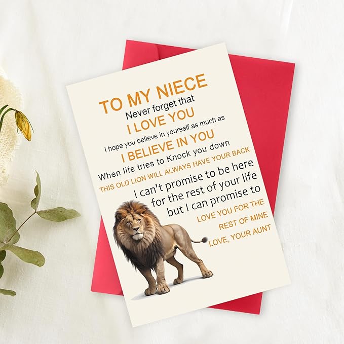 OJsensai Cute Birthday Card for Niece, Best Gifts from Auntie, Happy Birthday for Niece from Aunt