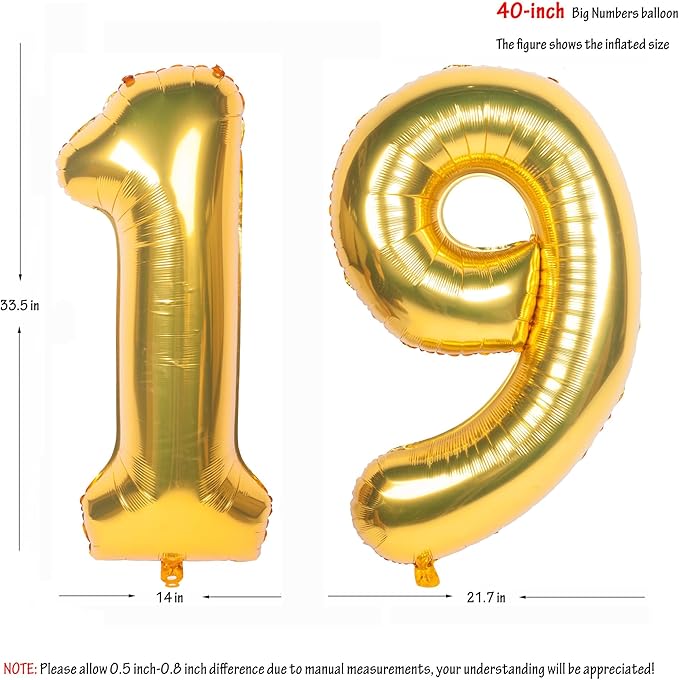 40 Inch gold Number Balloons Helium Foil Mylar Balloon Birthday Party banquet Decoration 19