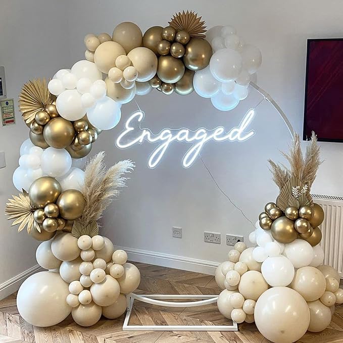 PartyWoo White Sand Balloons 101pcs 12 Inch Off White Beige Cream Ivory Boho Neutral Latex Balloons for Wedding Graduation Baby Shower Anniversary Engagement Birthday Party Decorations White-F12